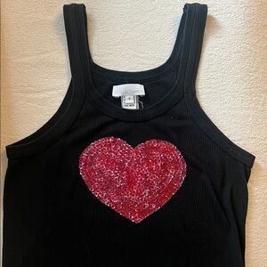 sequin heart tank
